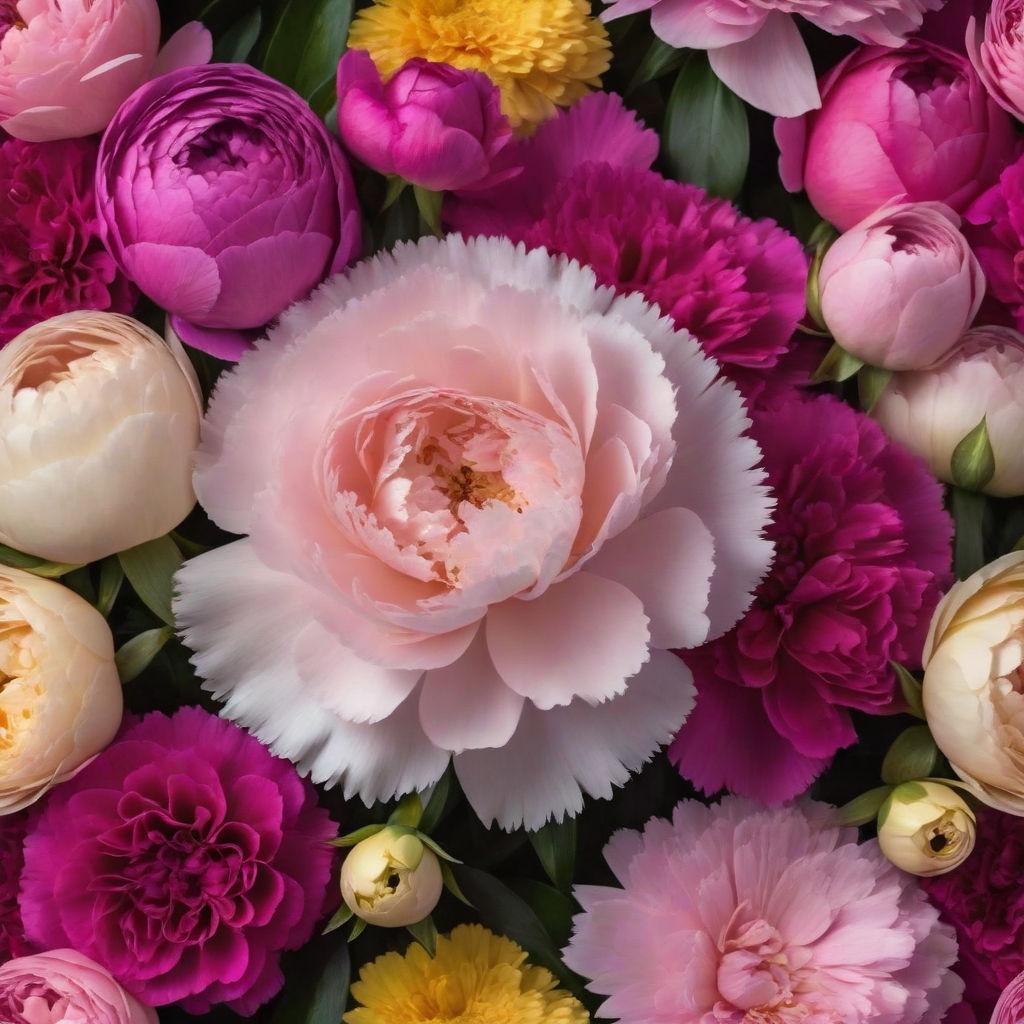 carnation centered among an eclectic mix of blooms in a lavish flower arrangement roses peonies a1 The Top Flowers to Buy in Different States of the US