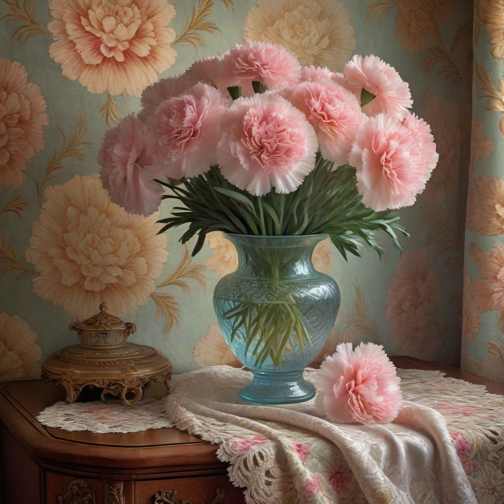 carnation surrounded by a tapestry of various flowers skillfully arranged in a vase on a dresser i Exploring the Beauty and Versatility of Carnations in Flower Bouquets and Arrangements