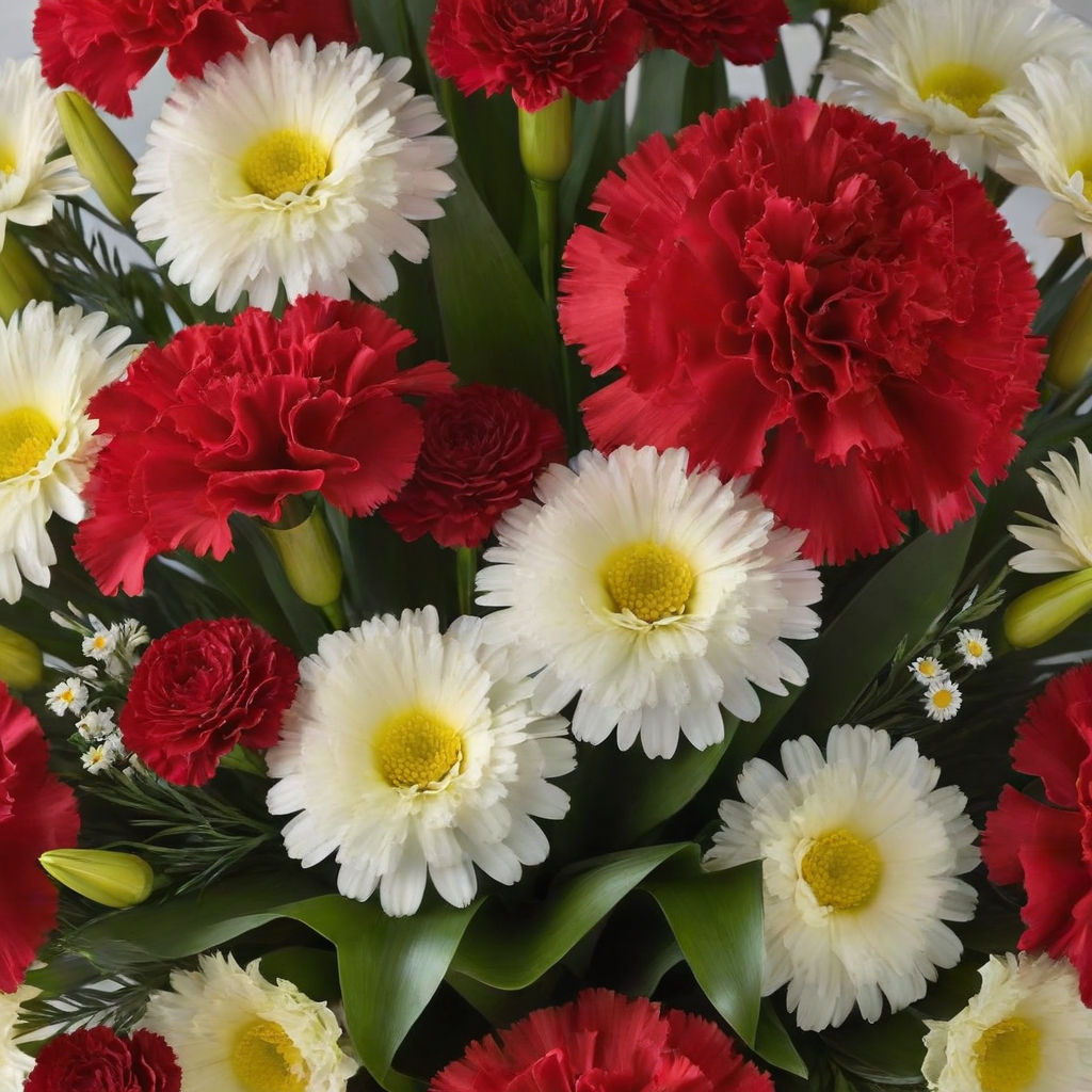 red carnations with daisies and lilies Exploring the Beauty and Versatility of Carnations in Flower Bouquets and Arrangements