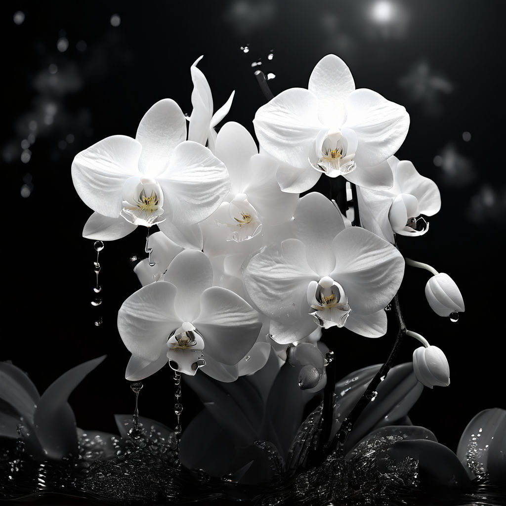 white orchids black and white still digital art perfect composition beautiful detailed intric The Perfect Color of Orchids for Different Holidays