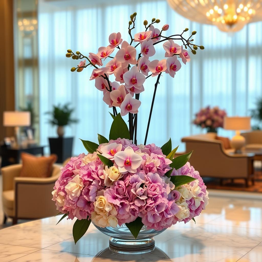 Hydrangea  and  Orchid Arrangements 