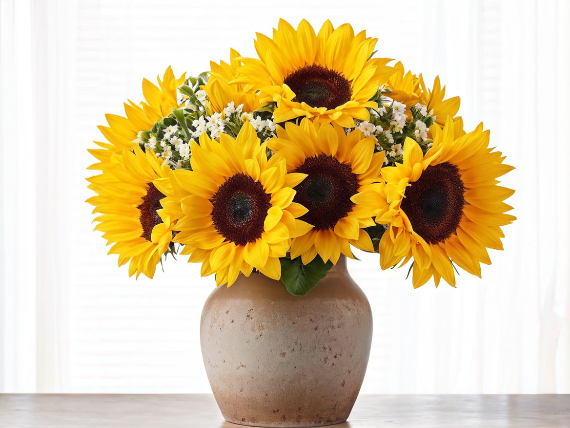 anniversary gift of sunflowers bathed in soft natural light vibrant yellow petals radiating symboli Top Flowers to Gift for an Anniversary