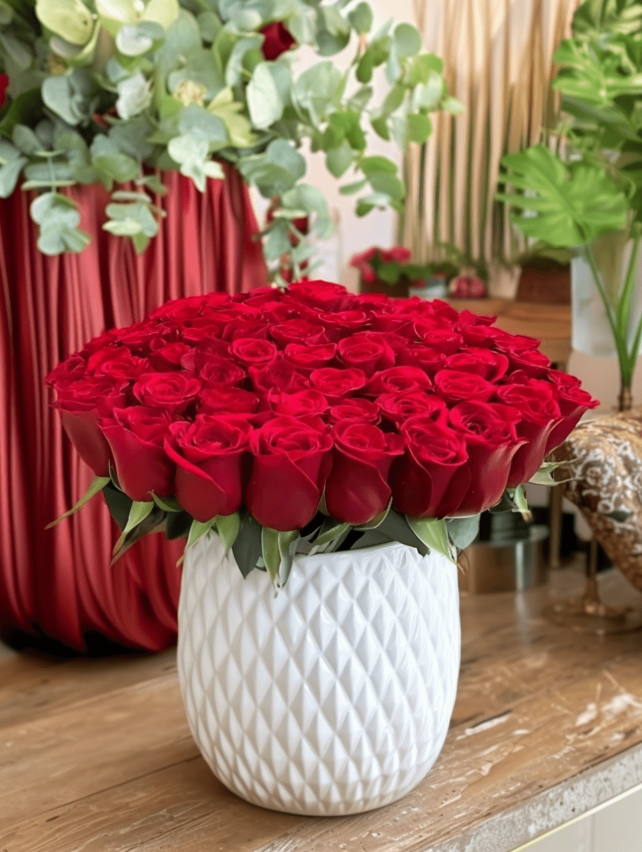 Elegant Roses Elegant 50 Roses Arrangement: A Timeless Floral Gift