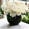 25 roses: white flower arrangement