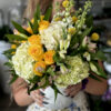 Louisa: yellow and white flower arrangement