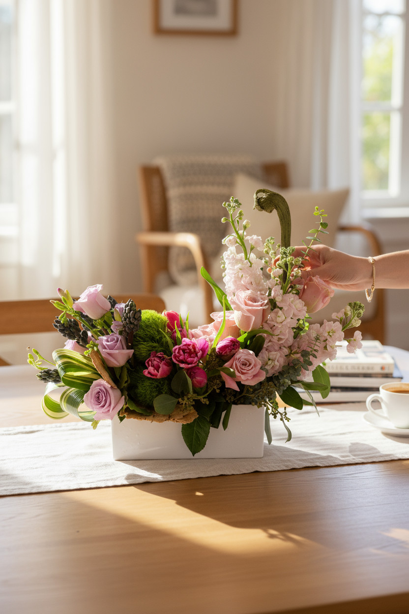 Assorted Roses: Centerpiece Arrangement