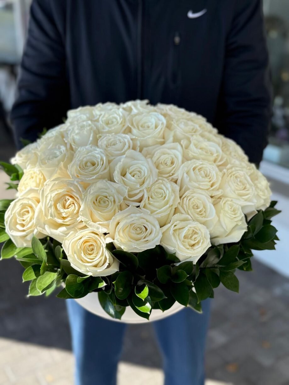 75 white roses: arrangements | Buy flowers Boca Raton