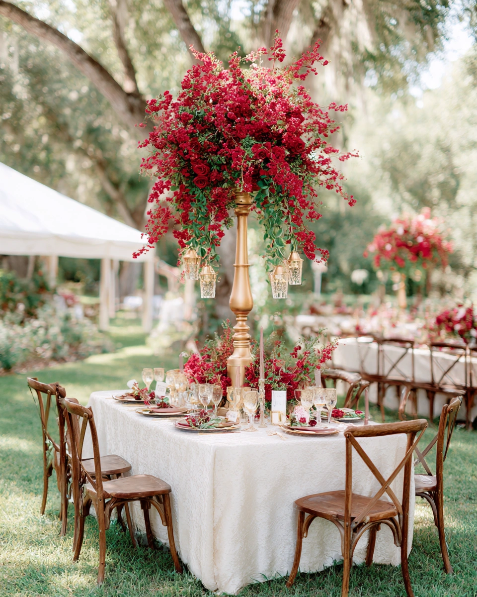 Creating a Stunning Majestic Centerpiece with Vibrant Red Flowers