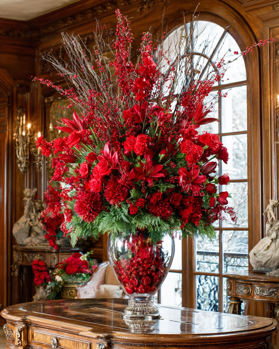 Creating a Stunning Majestic Centerpiece with Vibrant Red Flowers