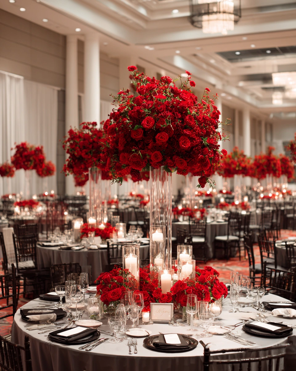 Creating a Stunning Majestic Centerpiece with Vibrant Red Flowers