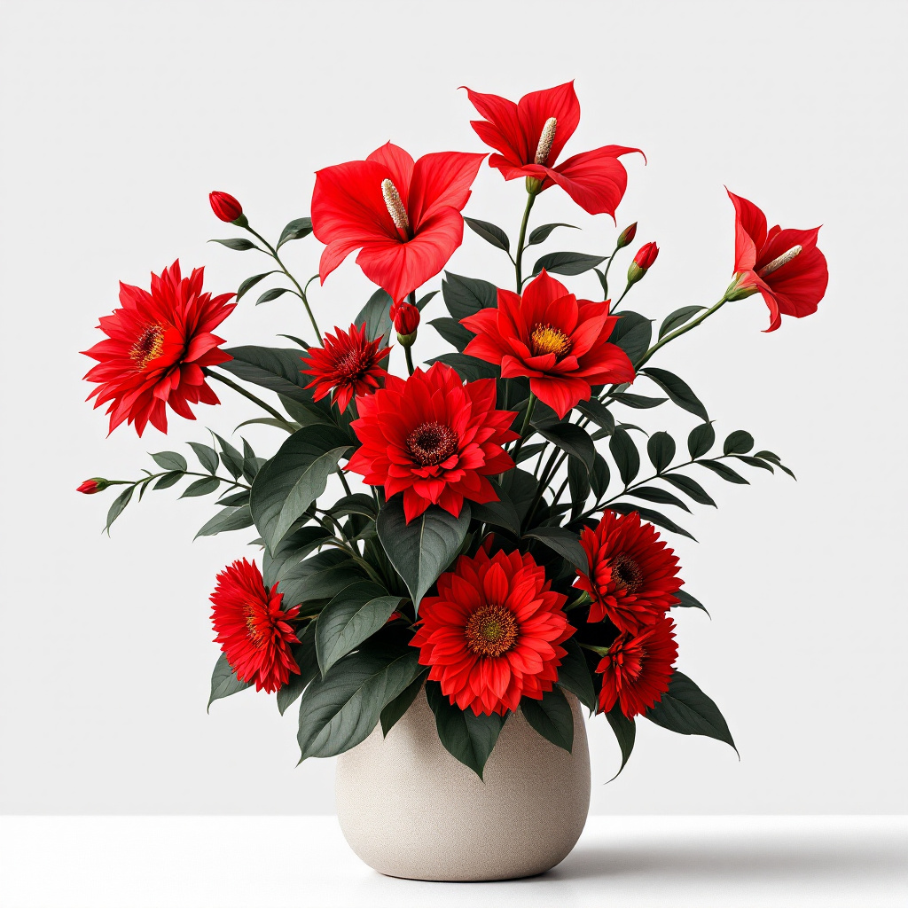 bold crimson fkower arrangement(4)