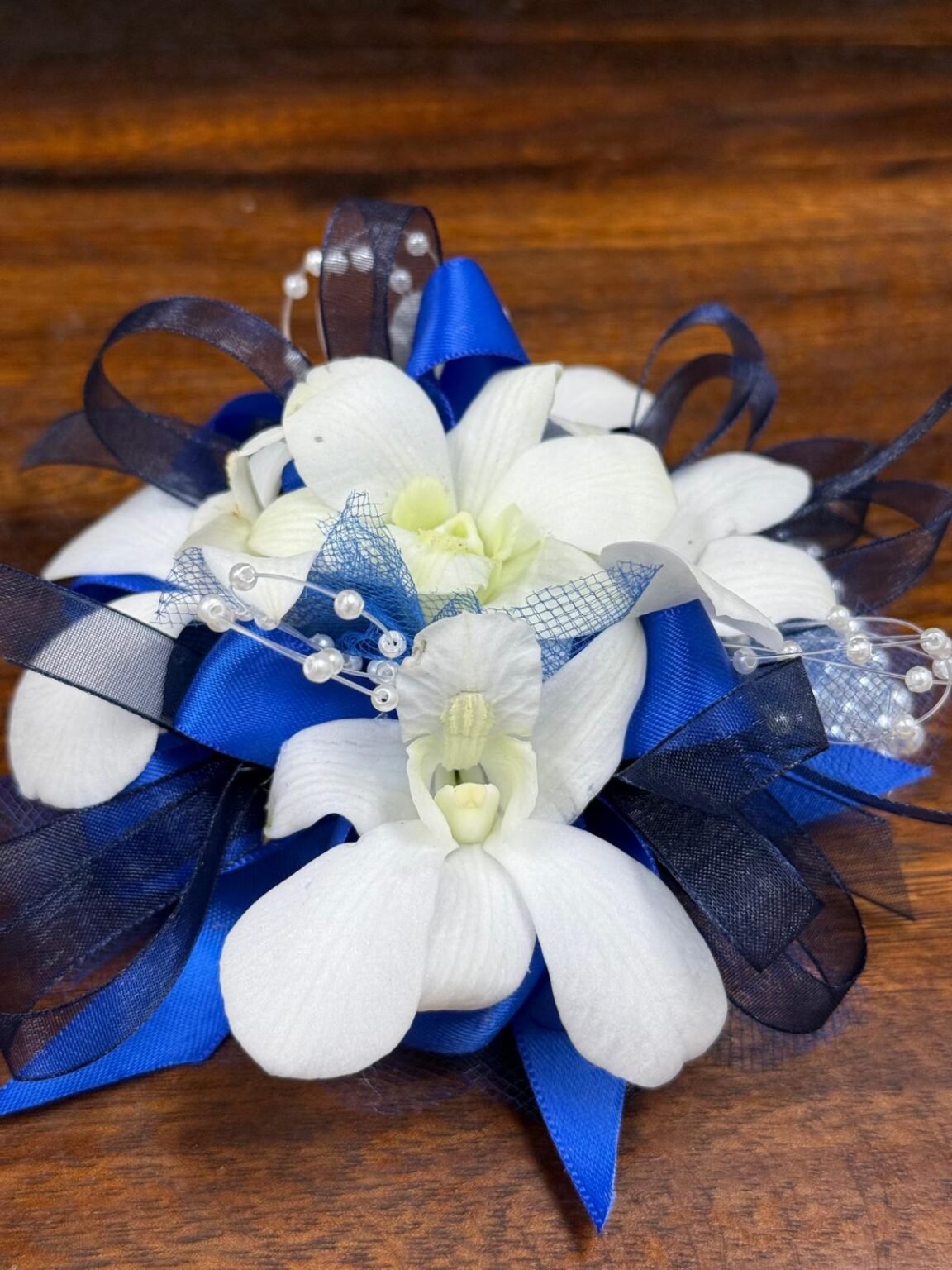 corsage for grey prom dress Wedtrend Grey Blue Wrist Corsage and Men Boutonniere Set for Prom Wedding  Party – WEDTREND main image 0