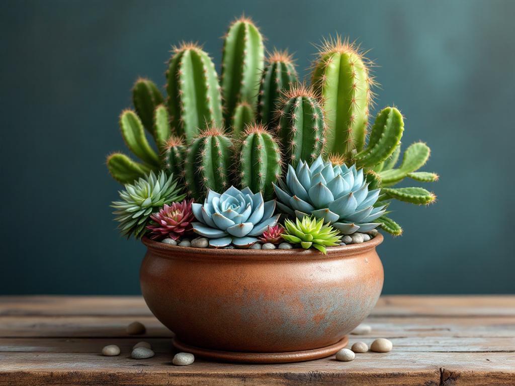 A hype cacti and succulents arrangement in florist shop(1)
