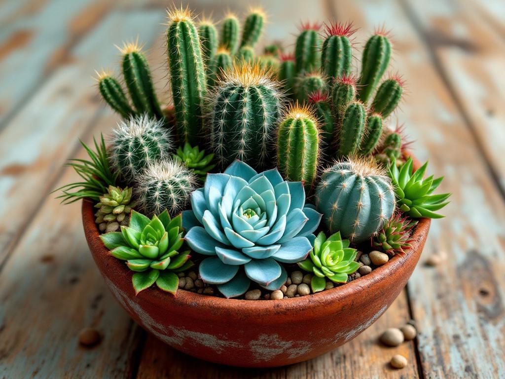 A hype cacti and succulents arrangement in florist shop(1)