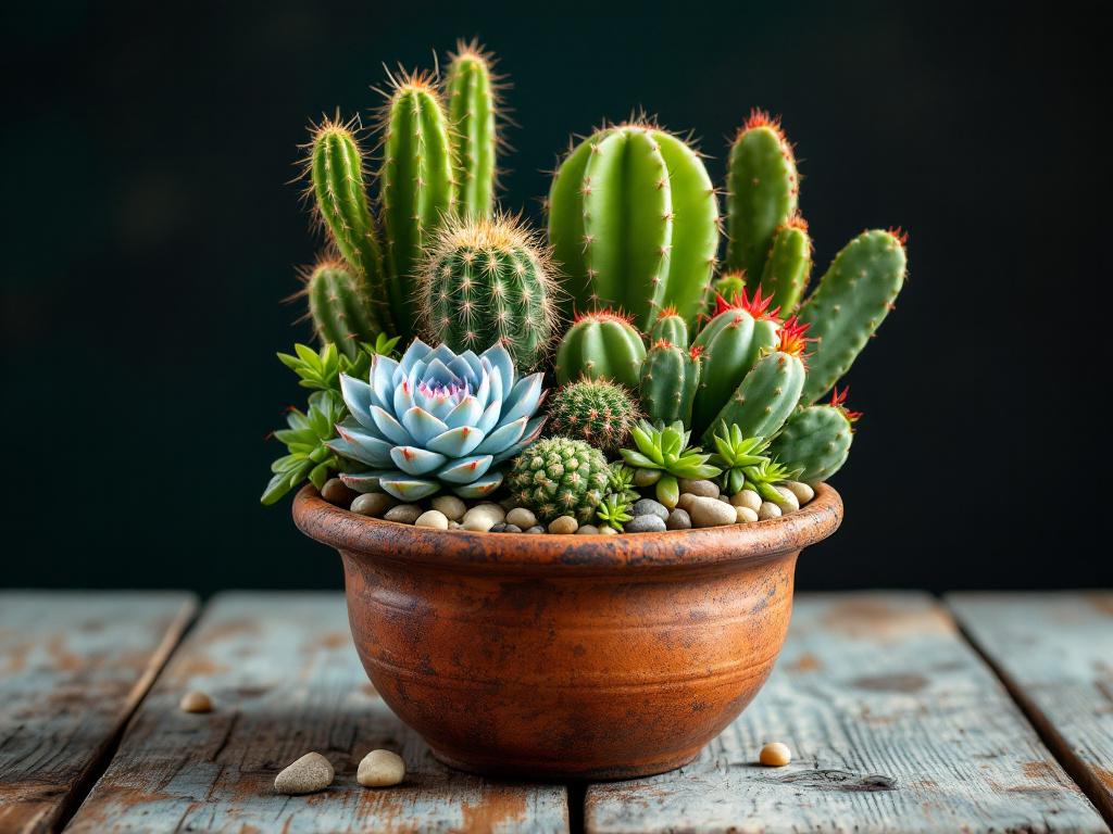 A hype cacti and succulents arrangement in florist shop(1)