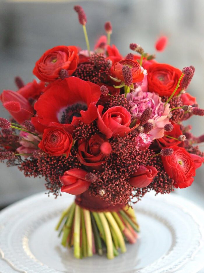 Red Bridal Bouquet boca raton