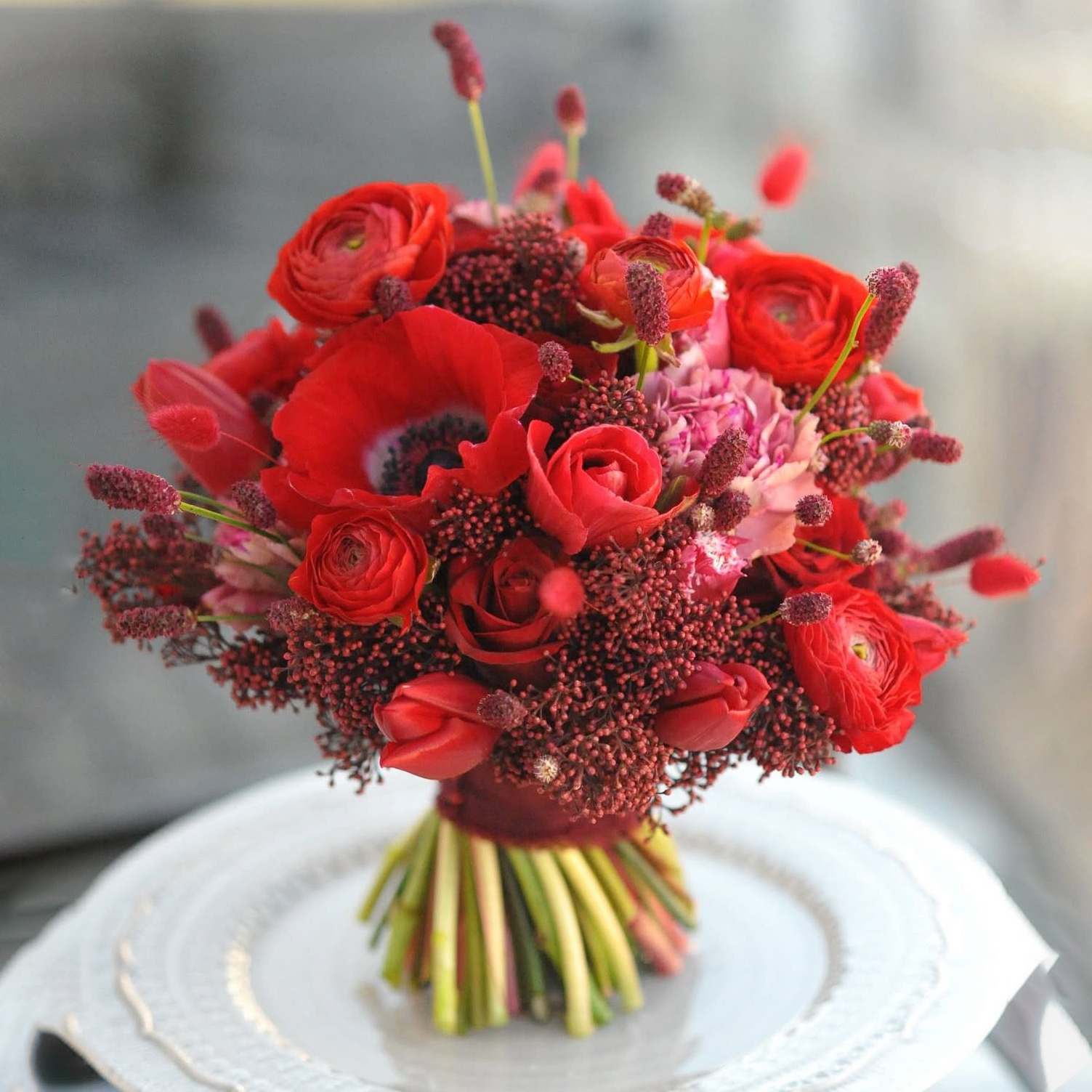 Red Bridal Bouquet boca raton