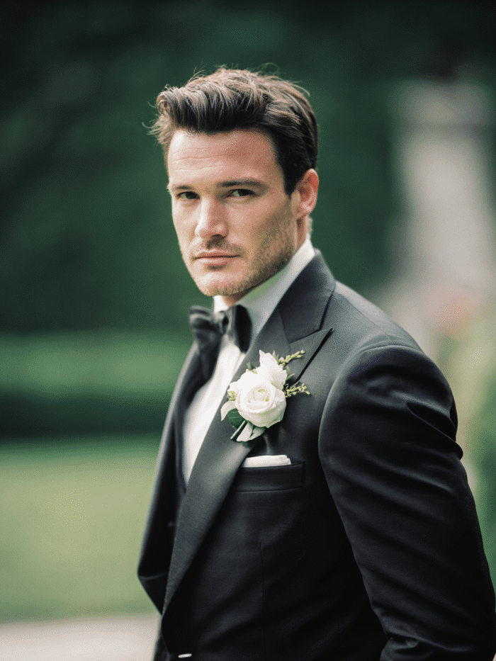 Single White Rose Man Boutonniere 5