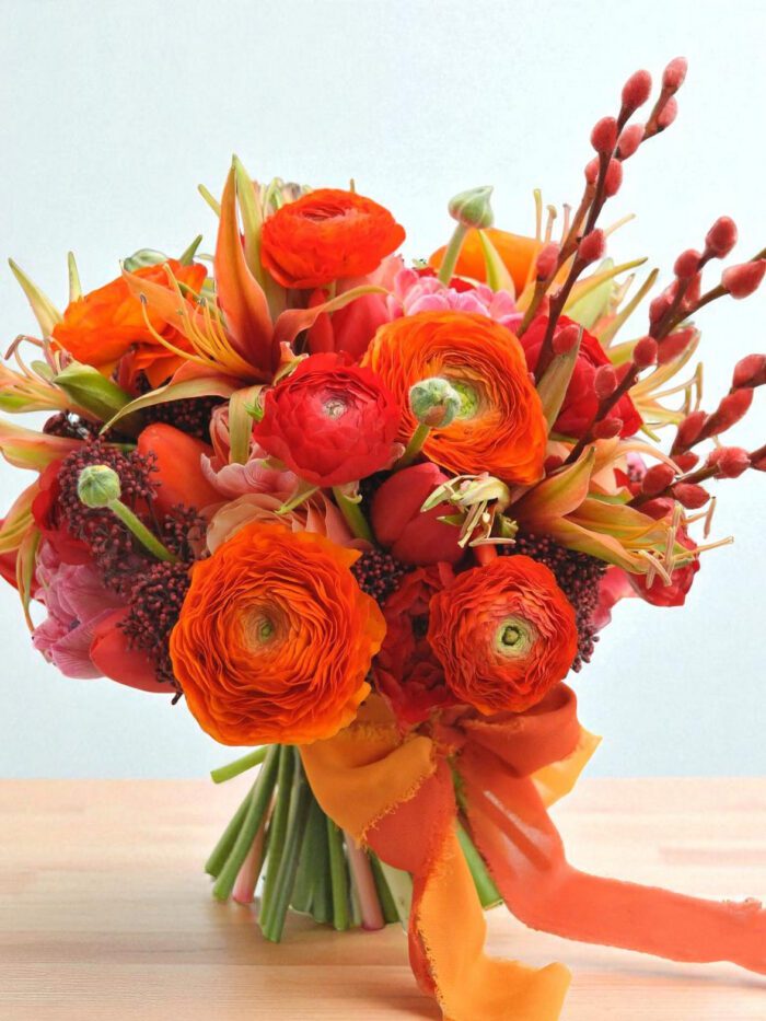 orange-wedding bouquet