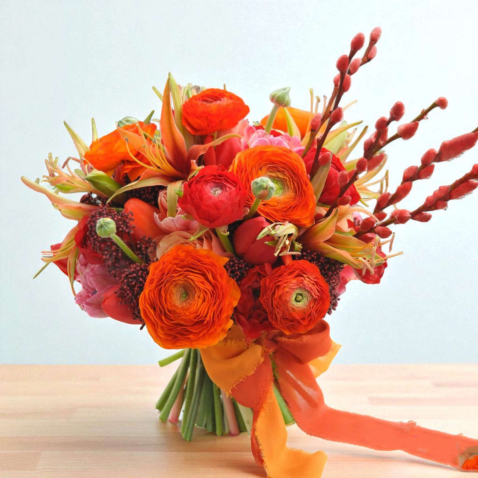 orange-wedding bouquet