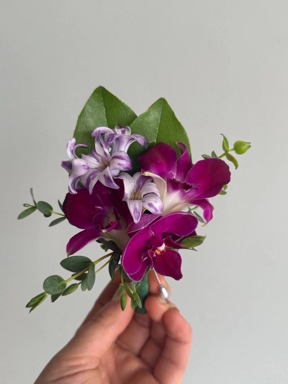 purple boutouniere