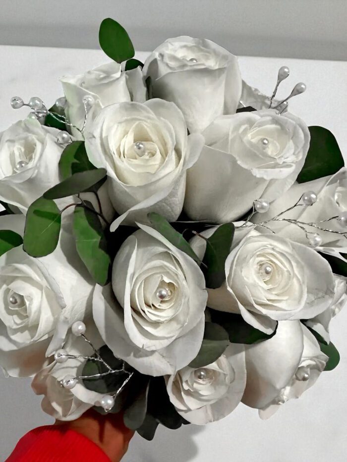 White Roses Bridal Bouquet