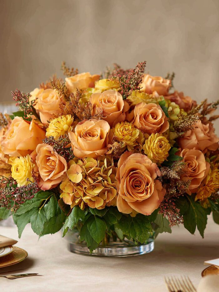Velvet Rose & Hydrangea Centerpiece