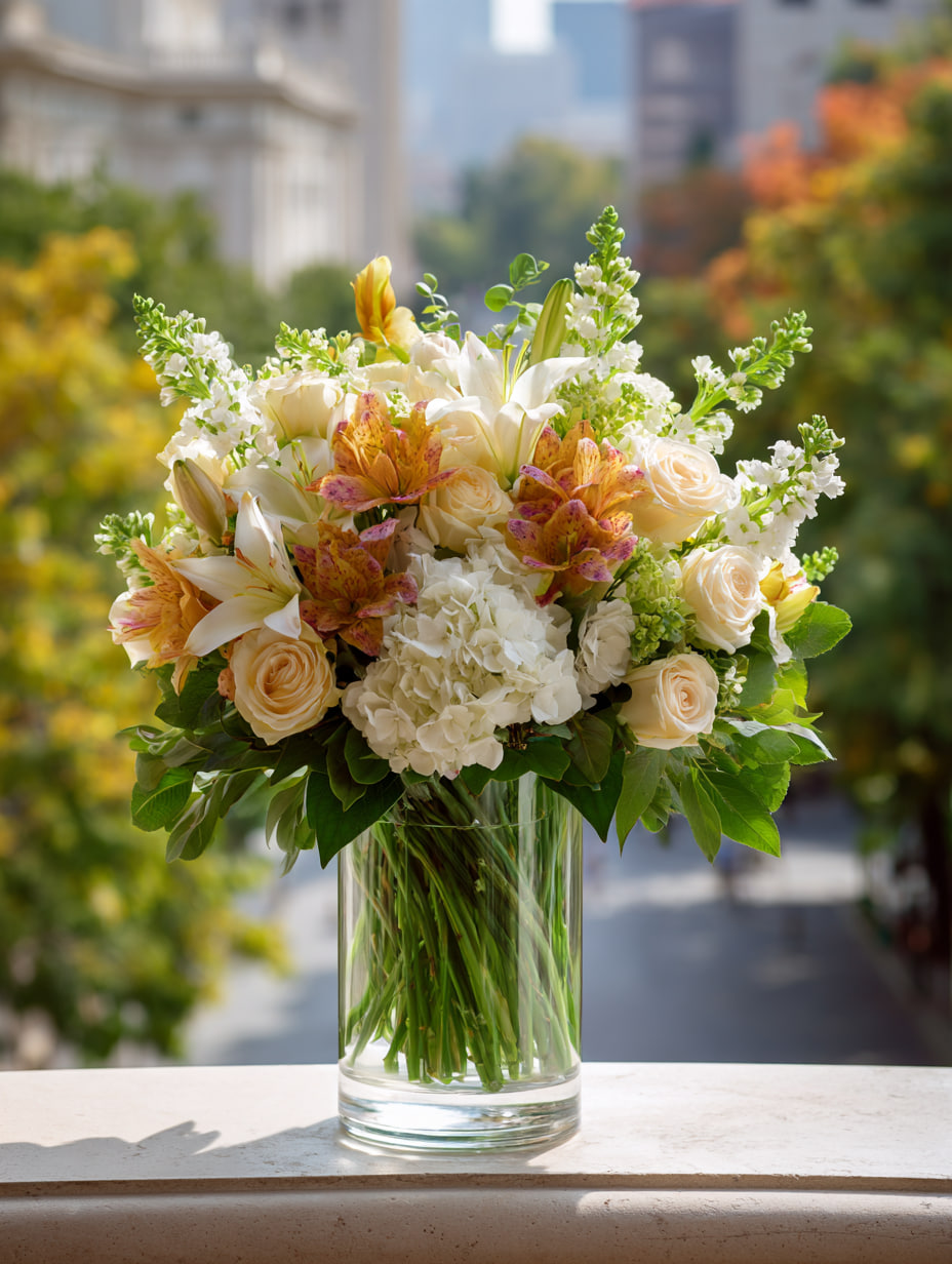 Golden Hour Elegant Vase Arrangement