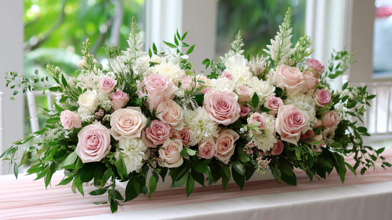 Blush Garden Romantic Centerpiece
