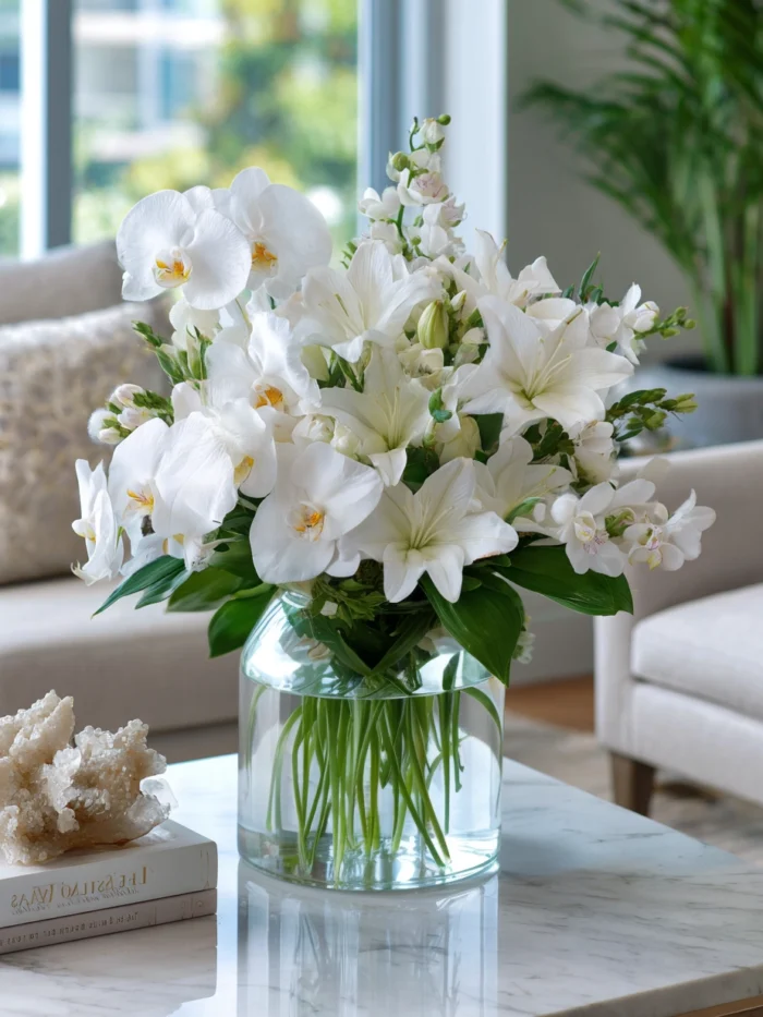 white flower arrangement