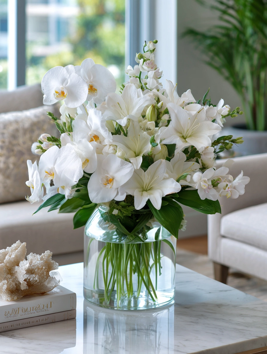 white flower arrangement