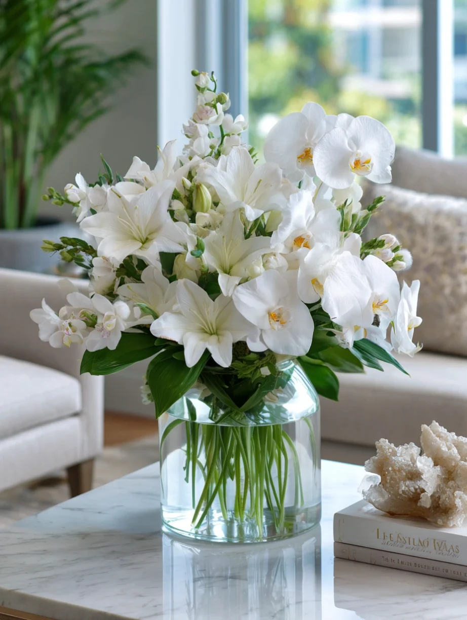 white flower arrangement