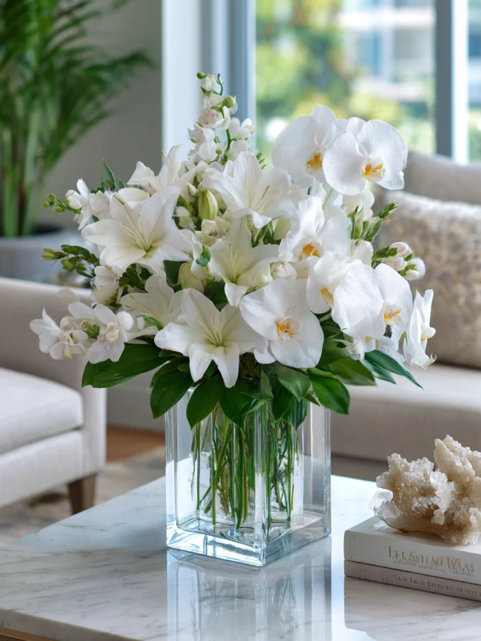 white flower arrangement