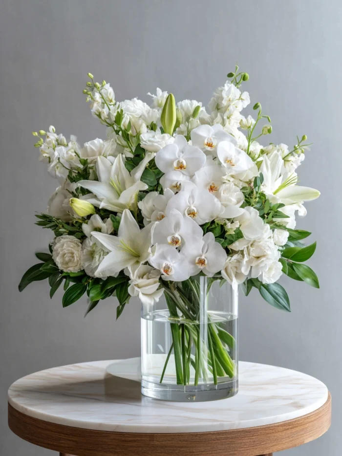 white flower arrangement