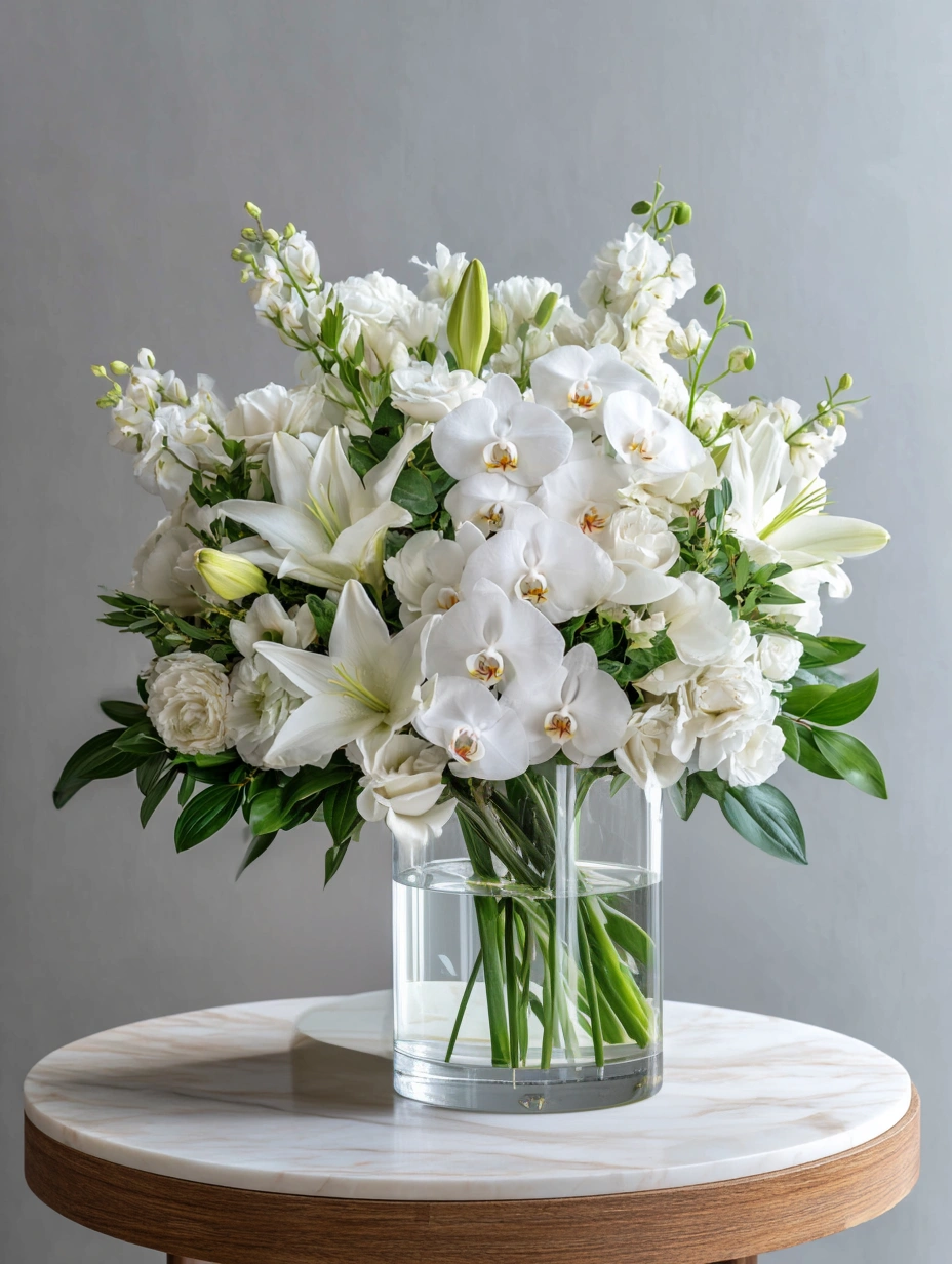 white flower arrangement