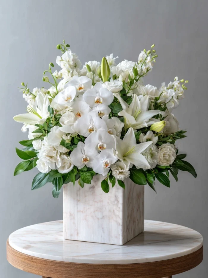 white flower arrangement
