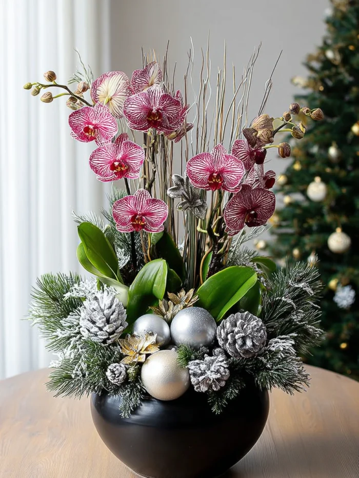 Winter Wonderland Orchid Arrangement