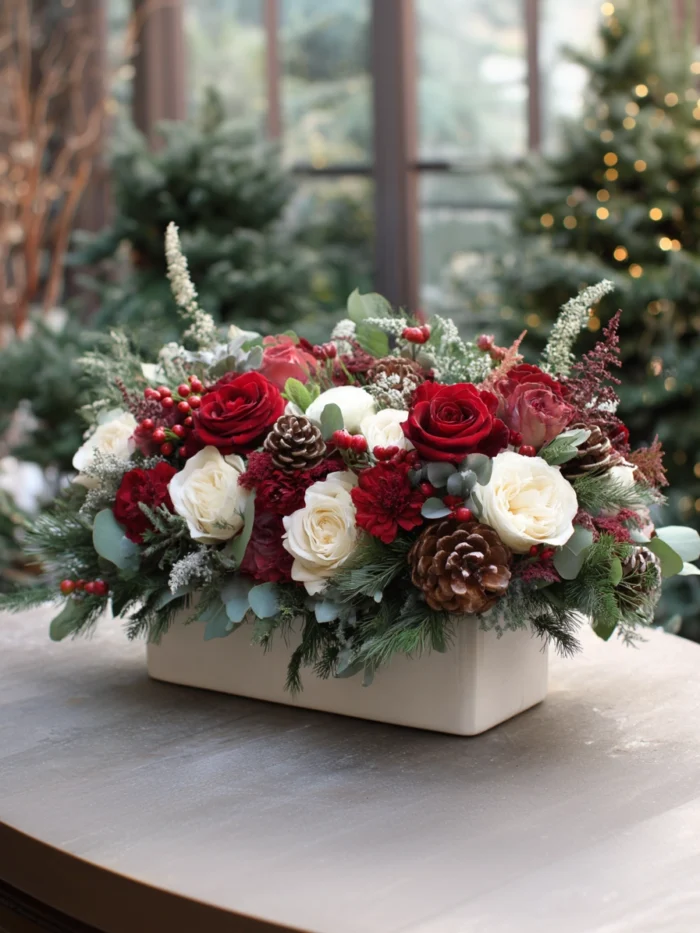 Velvet & Pine Holiday Centerpiece