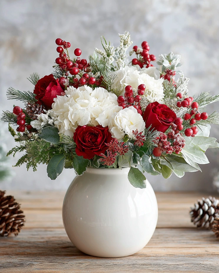 129 Red & White Frosty Charm