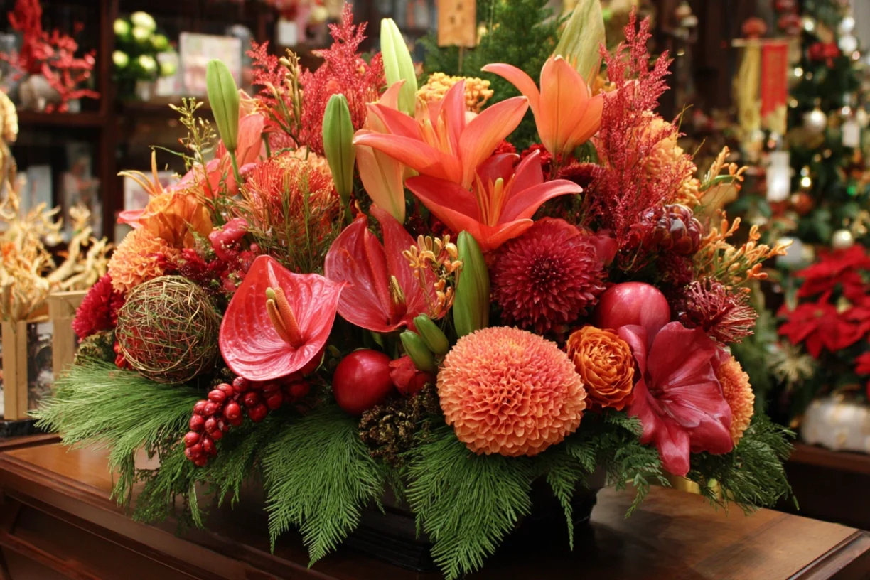 Flower aarangements new year celebration