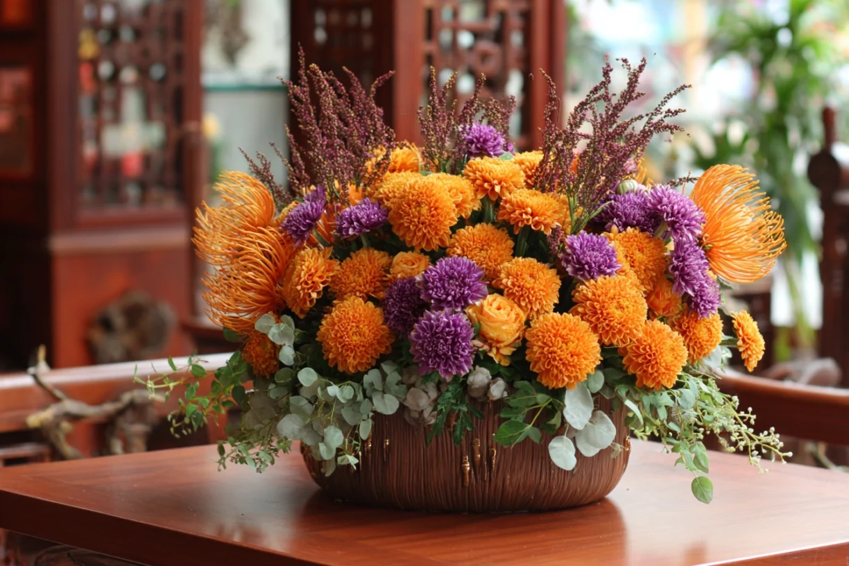 Flower aarangements new year celebration