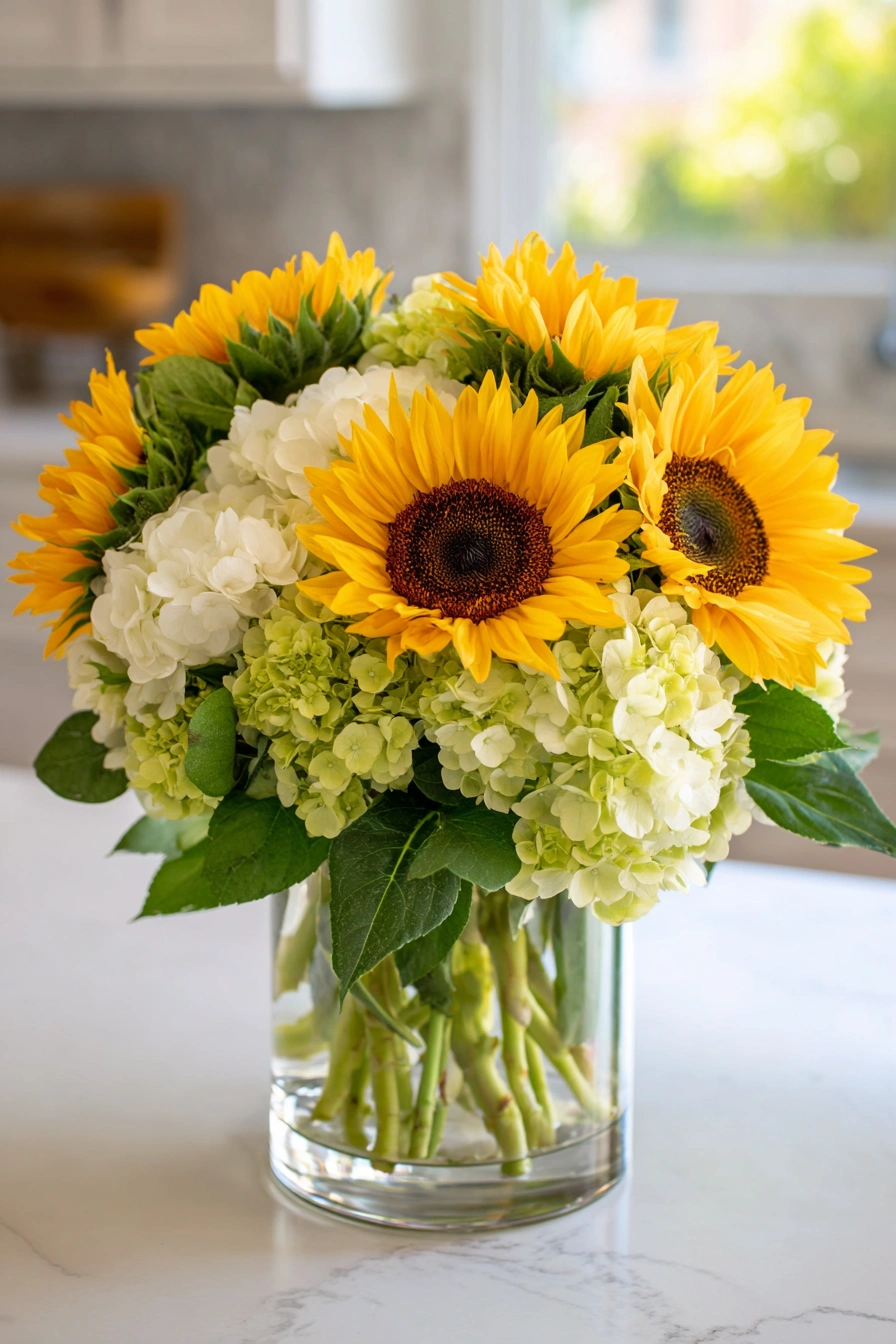 viva_sunflowers_and_hydrangeas_flower_arrangement