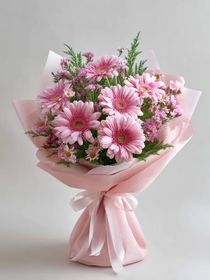 Blushing Romance Gerbera Bouquet