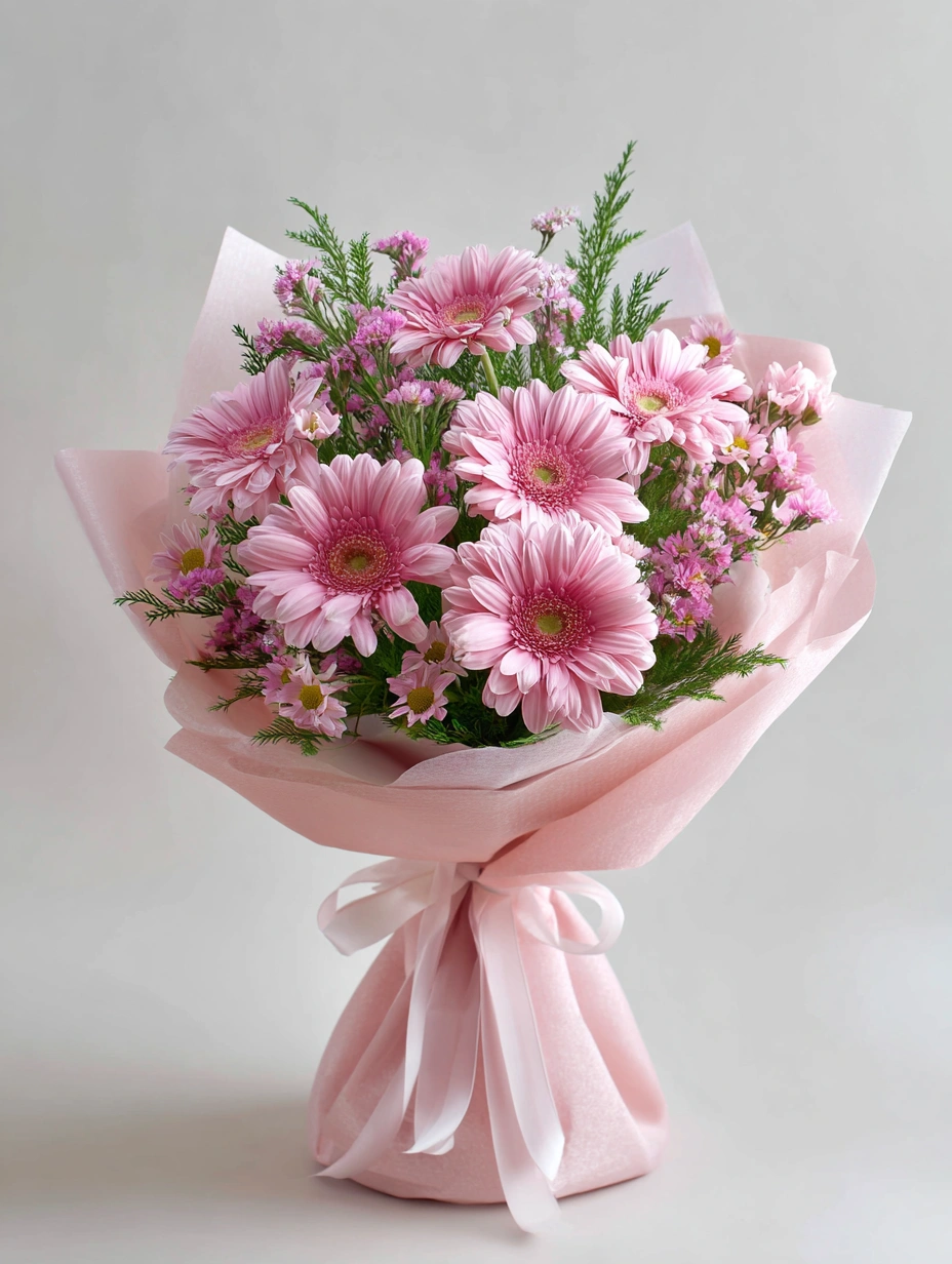 Blushing Romance Gerbera Bouquet