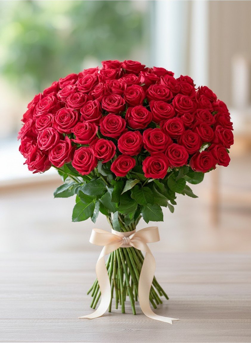 100 red roses