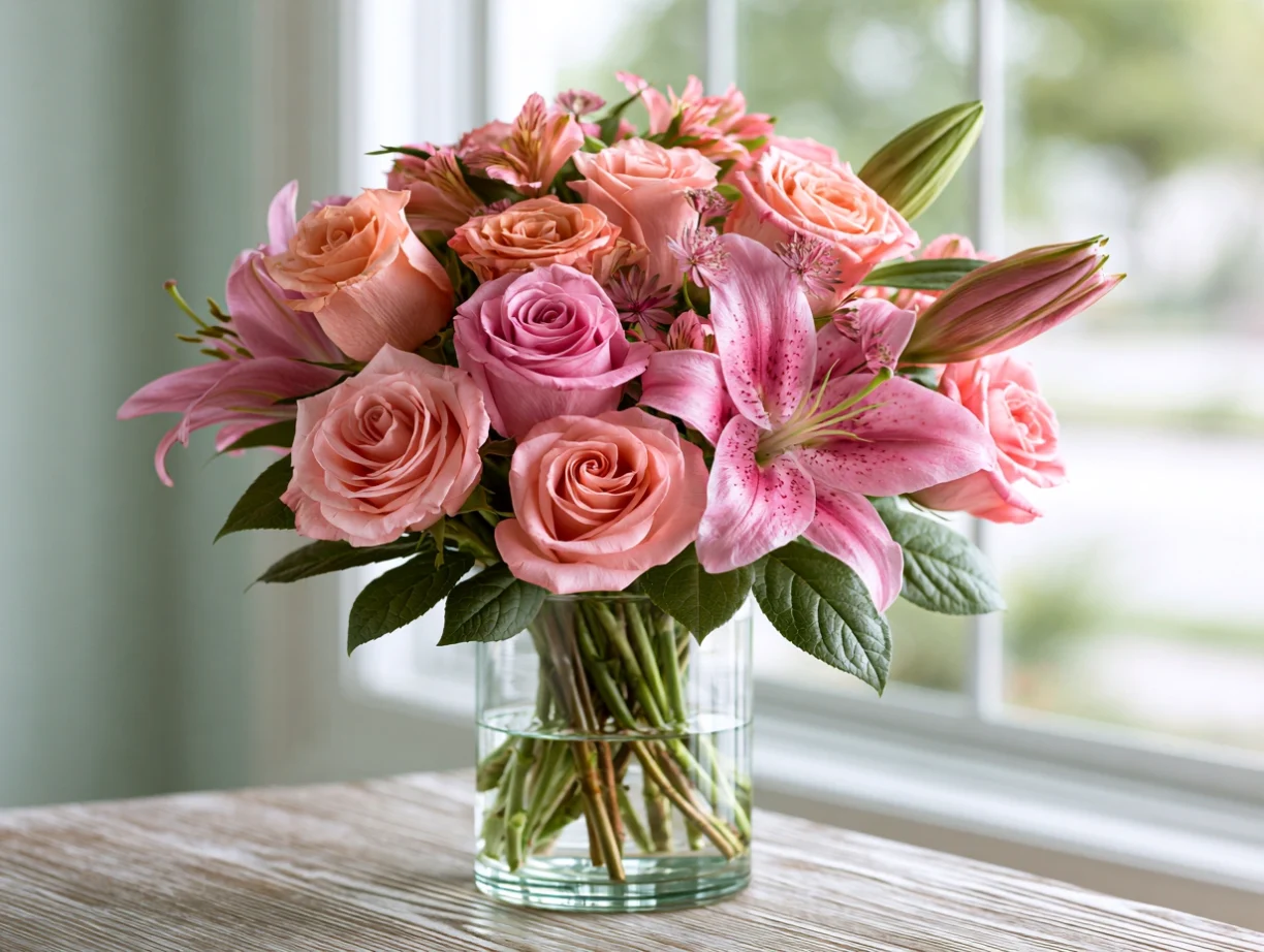Classic Rose and Lily Bouquet