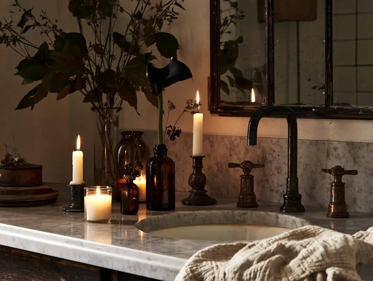 The Bathroom or Powder Room (The Apothecary): Keep it small but impactful.