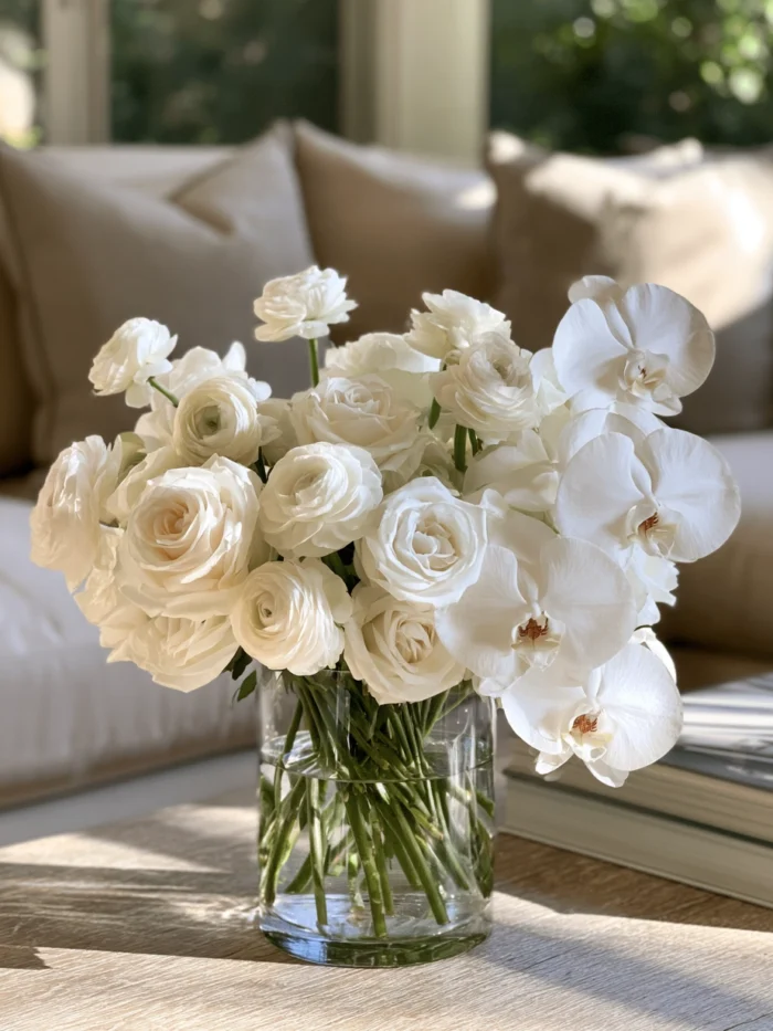 Luminous White Garden Arrangement