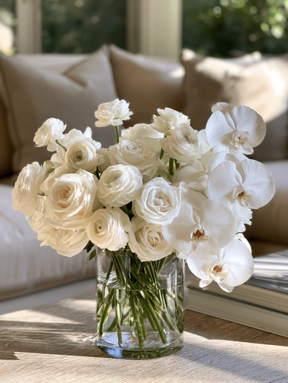 Luminous White Garden Arrangement