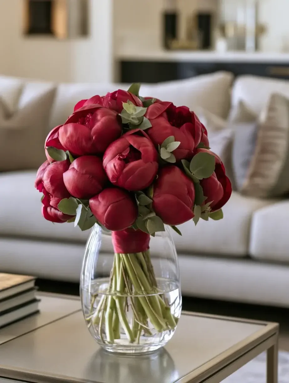 burgundy peonies